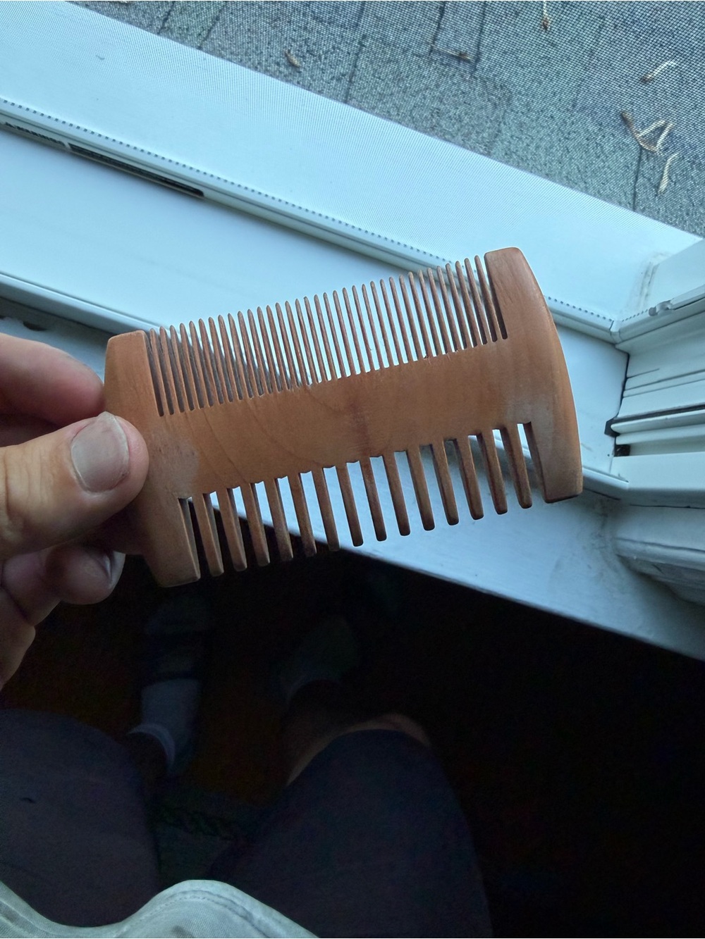 Wooden Dual-Sided Beard & Hair Comb - Brown
